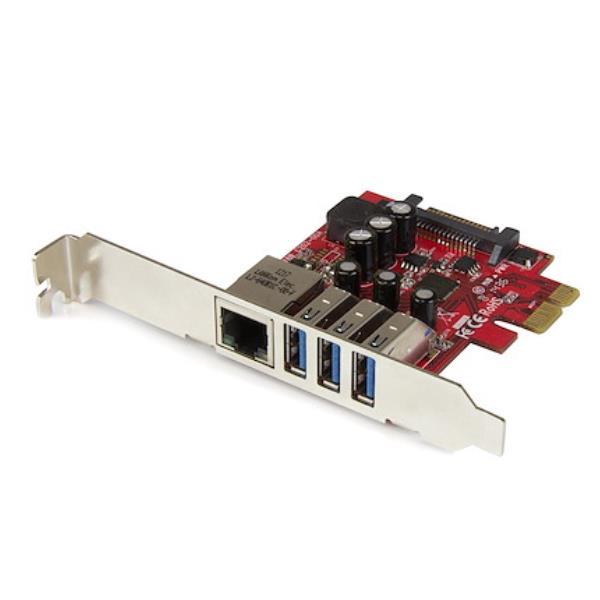 STARTECH SCHEDA PCIE USB3.0 3 PORTE/GBE